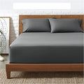 Deep Fitted Sheet King Size Cotton, Charcoal - 300 Thread Count 100% Egyptian Cotton Fitted Sheet Deep Pocket 12 Inch (30cm) Bed Sheets, Breathable Bottom Fitted Sheets No Pillow Cases (150 X 200cm).