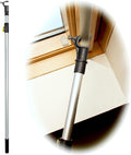 Telescopic Pole for Roof, Windows and Blinds - Compatible with Velux Top Bar Windows and Blind Handle Bars, 1.2–2.0 meter Aluminium Skylight Opener Rod with Non Slip Hook and Button Lock