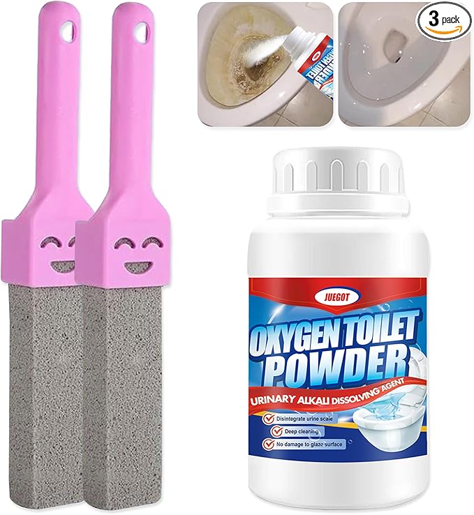 Pumice Stone for Toilet Bowl Cleaning, Scouring Stick Remove Toilet Bowl Hard Water Rings, Calcium Buildup and Rust Suitable for Cleaning Toilet, Bathroom