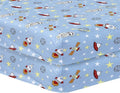DTEX HOMES 2 x Cot Bed Sheets Super Soft Breathable Polycotton Fitted Sheet 140 x 70 cm (Space Blue)