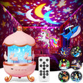 One Fire Educational Star Projector Night Light, Unicorn Gifts for Girls, 15 Sounds Night Light with 15 Films & 315 Modes, Rechargeable Sleep Aid with 360° Rotating, Remote & Timer[Energy Class F]