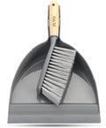 Zuvo - Dustpan and Brush Sets – Indoor & Outdoor Sweeping Brush with Pan – Long Handled Dustpan and Brush Set for Home, Kitchen, Garden – Ergometric Handel and Lasting Bristles