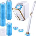 Disposable Toilet Brush with 48 Refills, Bowl Toilet Brush with Wall Mounted Holder, Limescale Remover Cleaning for Hygienic Bathroom Cleaning