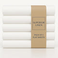 Cotton Rich Flat Sheet (Pack of 5) - NHS Approved, Soft Touch & Moisture Absorbing - Top Sheet/Flat Sheet - Ideal for Care Homes, Hotels, Airbnbs - Single Size 178cm x 274cm