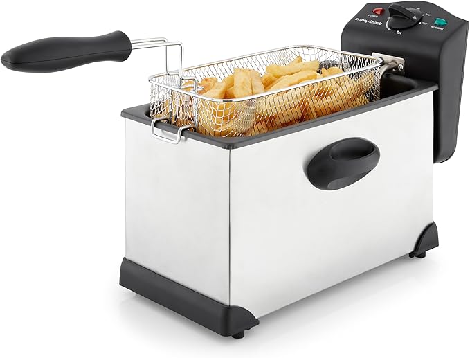 Morphy Richards Deep Fat Fryer, 3.5L, Variable Temperature Control, 1.2Kg Food Capacity, Viewing Window, Removable Tank, Detachable Handle, Fried Chicken, Chips, 2000W, Stainless Steel, 482000