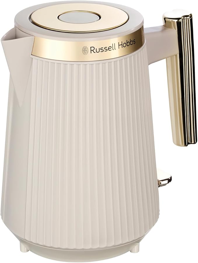 Russell Hobbs Kettle, Brontë Stone, Stylish Matte Design with Chrome Accents, Perfect Pour Spout, 360° Base With Cord Storage, Easy Open Lid, 1.7L Capacity, 3000W