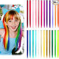 Dreamlover Colourful Hair Extensions Clip in, Coloured Hair Extension for Girls Christmas Gifts, Kids Hair Accessories for Girls, Crazy Hair Day for Kids, 24 PCS