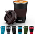 Tlater 380ml Insulated Coffee Cup Travel Mug with Leakproof Lids - Double Walled Vacuum Stainless Steel Travel Coffee Mug for Hot & Cold Drinks