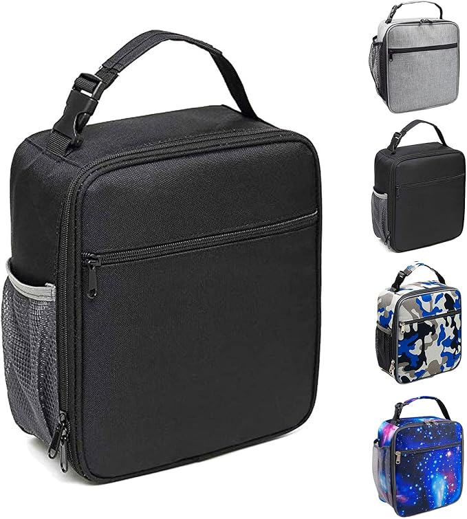 Magcubic Lunch Bag 6.5 L Boys Lunch Box Leakproof Portable Insulated Lunch Box Kids Boys for School Camping Hiking Outdoor Beach Picnic (Black)