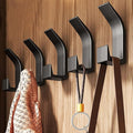 5 Pack Black Coat Hooks, Double Prong Coat Hangers Wall Mounted, Heavy Duty Coat Hooks Wall Mounted, Sturdy Metal Hanger Wall Hooks for Hanging with Screws for Bathroom Bedroom (Matte Black)