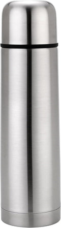 Water Flask, Double Walled Vacuum Insulated Flask 1l, Leakproof 24 Hours Hot and Cold Water Bottle, Durable Stainless-Steel Interior and Exterior, Silver