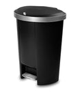 Addis Mode 50 Litre Kitchen Pedal Bin – Semi-Round Design with Soft-Close or Stay-Open Lid – Large Family Waste Bin – Black