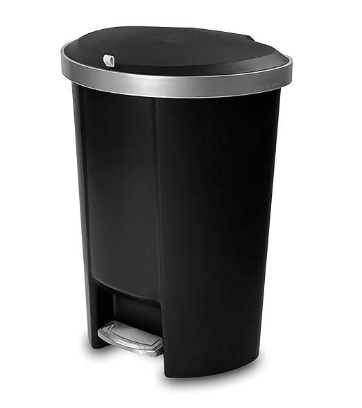 Addis Mode 50 Litre Kitchen Pedal Bin – Semi-Round Design with Soft-Close or Stay-Open Lid – Large Family Waste Bin – Black