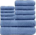 GC GAVENO CAVAILIA 10 Piece Towel Bale Set | Quick Drying Cotton Towel Highly Absorbent 450 GSM Blue Towels Set | Bathroom Towels Bale Set 4x Face 4x Hand 2x Bath Towels