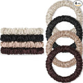 Scrunchies Hair Ties Silk Satin Scrunchy, WantGor Women 4PC Pure Mulberry Silk Skinny Elastic Scrunchies Hair Bands Bracelets Ponytail Holders Hair Accessories (Black,Brown,Champagne,Apricot)