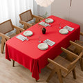 Large Red Table Cloths 150x260cm(59x102Inch), Long Rectangular Table Cloth, Washable Polyester Fabric Tablecloth for Wedding Banquet Party Home Dining Table Cover