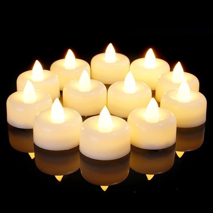 AMAGIC 100 Pack Electric Fake Tealight Bright Battery Candle for Home Decor, Flameless LED Tea Lights Candles, Mother's Day, Birthday Party, Valentine's Day, Romantic Night[Energy Class A]