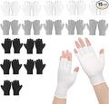 15 Pairs Eczema Gloves,Cotton Gloves for Eczema, Fingerless Moisturizing Gloves for Women Men,Moisturising Gloves for Sleeping Spa Treatment Overnight Hydration for Both Men and Women-White,Black,Gray