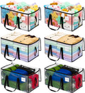 6 Pack Large Clothes Storage Bags with Lids Transparent Moving Bags Heavy Duty Moving Boxes with Zips for Christmas Decoration Clothes Bedding Duvet Toys Storage