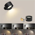 LED Indoor Wall Lamp, Bedroom Wall Light with Warm/Natural/White Light, 3 Brightness Levels, Rechargeable Battery, Touch Control, 360 ° Rotate, Wall Lamp for Living Room Corridor Stairs[Energy Class G]