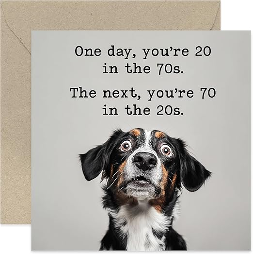 Funny 70th Birthday Cards - '70 in the 20s' Hilarious Age Themed Birthday Greeting Card - Gifts for Men Women - Perfect Birthday Card for Dad Mum Husband WIfe Uncle Aunt
