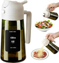 Olive Oil Dispenser and Sprayer – 16oz/470ml Glass Light-Proof Pour Bottle, Kitchen Gadgets Accessories for Air Fryer, Cooking, Salad, and BBQ