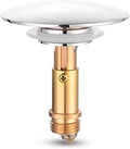 Pop Up Click Clack Sprung Plug Stopper,Bathroom Basin Sink Drain Plug Stopper,Waste Push Button Brass Slotted Plug for Washbasin Bathroom 1pcs
