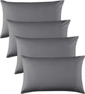Hafaa Pillow Cases 4 Pack – Easy Care Soft Brushed Microfiber Grey Pillow cases - Wrinkle, Fade, Stain Resistant with Envelope Closure Bed Pillow Covers Protectors, 50x75 cm