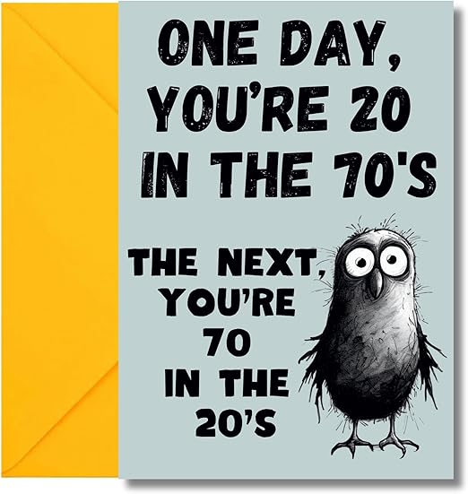 LimaLima 70th Birthday Card For Men & Women Funny 70 In The 20's Design