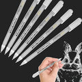 Premium XSG Fine Point White Gel Pen set,Pack of 6,White Gel Pens For Artists With 0.8mm Nibs, Rollerball Pens for Black Paper,Sketching,Drawing, adult coloring books,Illustration&Taking Notes