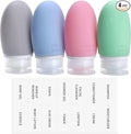 Opret 60ml Silicone Travel Bottle for Toiletries, 4 Pack Leak Proof Refillable Travel Containers Squeezable Travel Essentials for Shampoos, Conditioner and Cream, BPA Free and TSA Approved