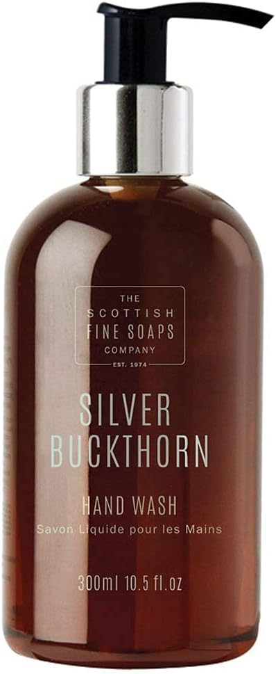 Scottish Fine Soaps - Silver Buckthorn Hand Soap - Hand Wash Liquid - Hydrating Effect - Organic Sea Buckthorn Extract - Black Pepper and Bergamot - Sensitive Formula - Vegan Friendly - 300ml