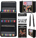 KINSPORY 78PCS Coloring Pencils with 3.0mm Soft Leads, 50-Sheet 3-Color Sketch Book, Sketching Kit with Adjustable Shoulder Strap - Art Set Gift for Adults Artists Beginners Teens Girls Boys