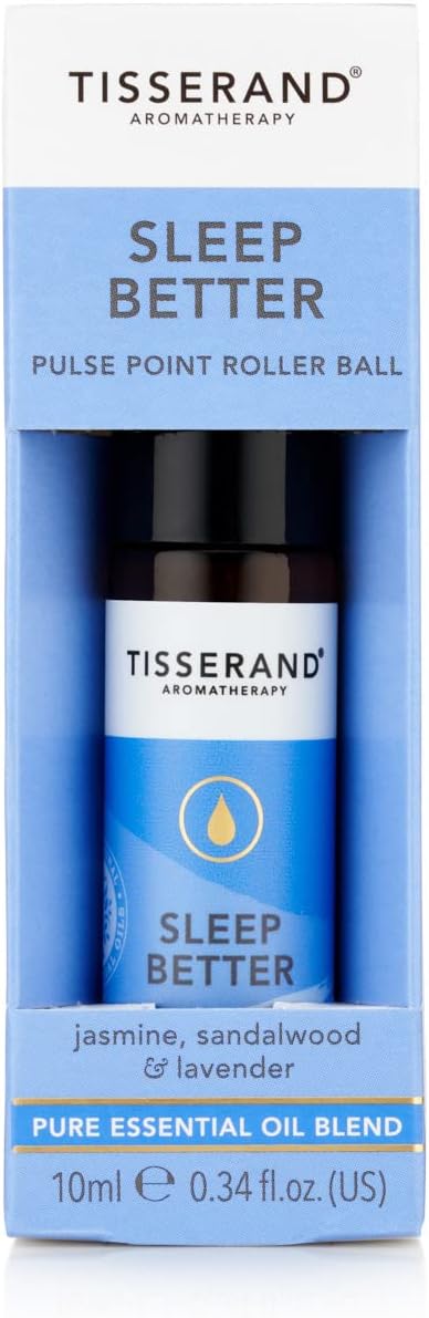 Tisserand - Sleep Better - Pulse Point Roller - Lavender, Jasmine & Sandalwood Essential Oils - 100% Natural Pure Essential Oils - 10ml