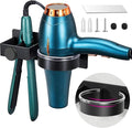 Hair Dryer And Straightener Holder, Hairdryer Holder Station Wall Mounted & Self Adhesive, Shelf Bracket Stand Hanger Organizer Blow Storage With Cable Tidy Rack For Dressing Bathroom Barber Shops