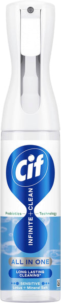 Cif Infinite Clean Sensitive Lotus & Mineral Salt All in One Cleaner cleaning spray with probiotics technology for a long-lasting clean* 280 ml