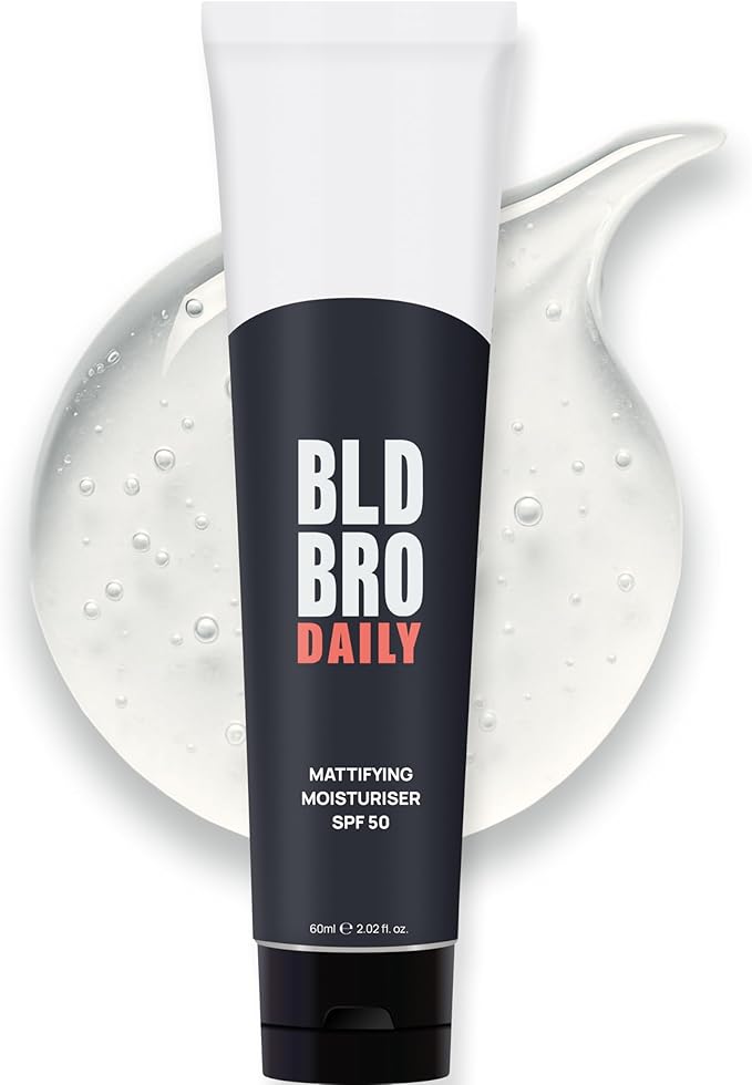 Daily SPF 50 for Bald Men – Mattifying Gel Moisturiser with High UVA/UVB Protection – Water Resistant, Hydrating & Shine-Free – 60 ml