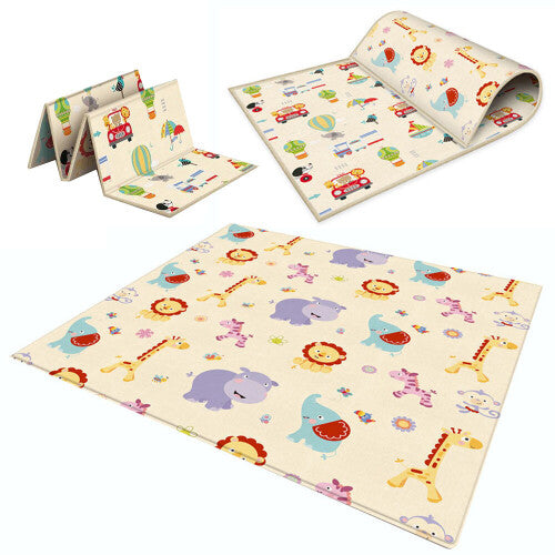 2Side Baby Play Mat Crawling Soft Blanket Folding Cartoon Waterproof Picnic Carp