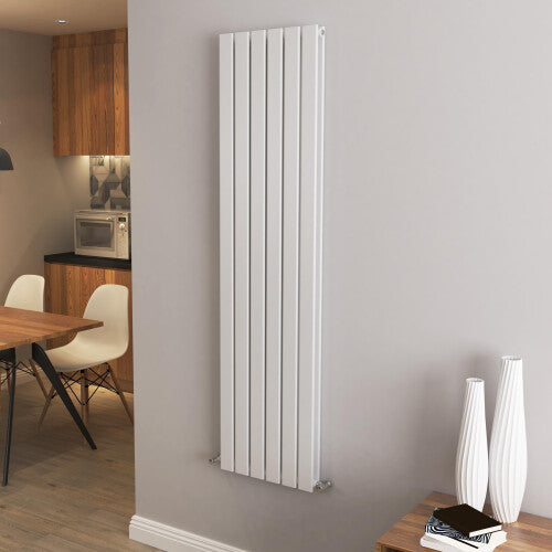(1600x408mm Double) Vertical flat radiator white all sizes
