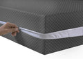 Mattress Zipped Cover Full Encasement Anti Bed Bug Mattress Zip Protector 30cm Deep & Hypoallergenic Matress Cover with Double Side Zipper Closure (Dark Grey, Double)