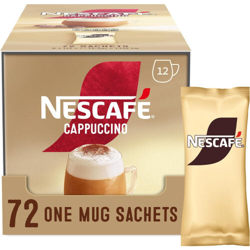 NESCAFÃ‰ Cappuccino Instant Coffee Sachets - 72 x 15.5g