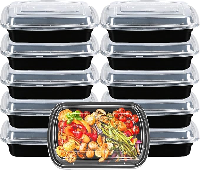 (28 oz,10 PCS) Meal Prep Containers Reusable, BPA Free Food Prep Containers with Lids for Freezer Storage- Microwavable, Freezable & Dishwashers Safe