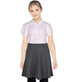 (13-14 Years, Grey) Girls Plain School Uniform Summer Skater Skirts