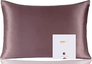 ZIMASILK 100% Mulberry Silk Pillowcase for Hair and Skin Health, Both Sides 19 Momme Premium Grade 6A Silk, Soft & Smooth, 600 Thread Count, with Hidden Zipper, 1pc (50x75 cm, Dark Mauve)