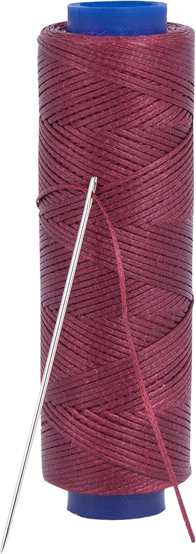 Waxed Thread, Strong Thread for Leather, Upholstery, Shoe, Bag, incl. Needle (Colour: Bordeaux)