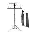 Kabalo Metal Adjustable Sheet Music Stand Holder - Folding, 64-136 cm, 46x29 cm Board, Black, Free Carry Case Included - A-USB037