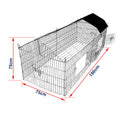1.8m Outdoor Pet Run for Rabbits & Guinea Pigs - Multi-Animal Enclosure with Sun Shade Roof and Zinc-Coated Mesh