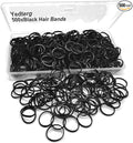 Black Elastic Hair Bands, 500pcs Small Hair Rubber Bands with Box, Soft Mini Hair Elastics Ties Bands for Women, Kids, Braids, Beard etc