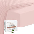 Pizuna Pure Combed Cotton Queen Fitted Sheet 160x200 cm Light Pink 400 Thread Count Cool Luxury Soft 100% Long Staple Cotton Sateen Weave 40cm Deep Pocket (1PC)
