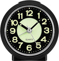 Analogue Alarm Clock Simple Alarm Clocks Bedside Non Ticking Battery Powered Luminous Silent Clock with Snooze Light Glow in the Dark Table Clocks for Bedrooms Heavy Sleepers Desk Office Travel[Energy Class A+++]